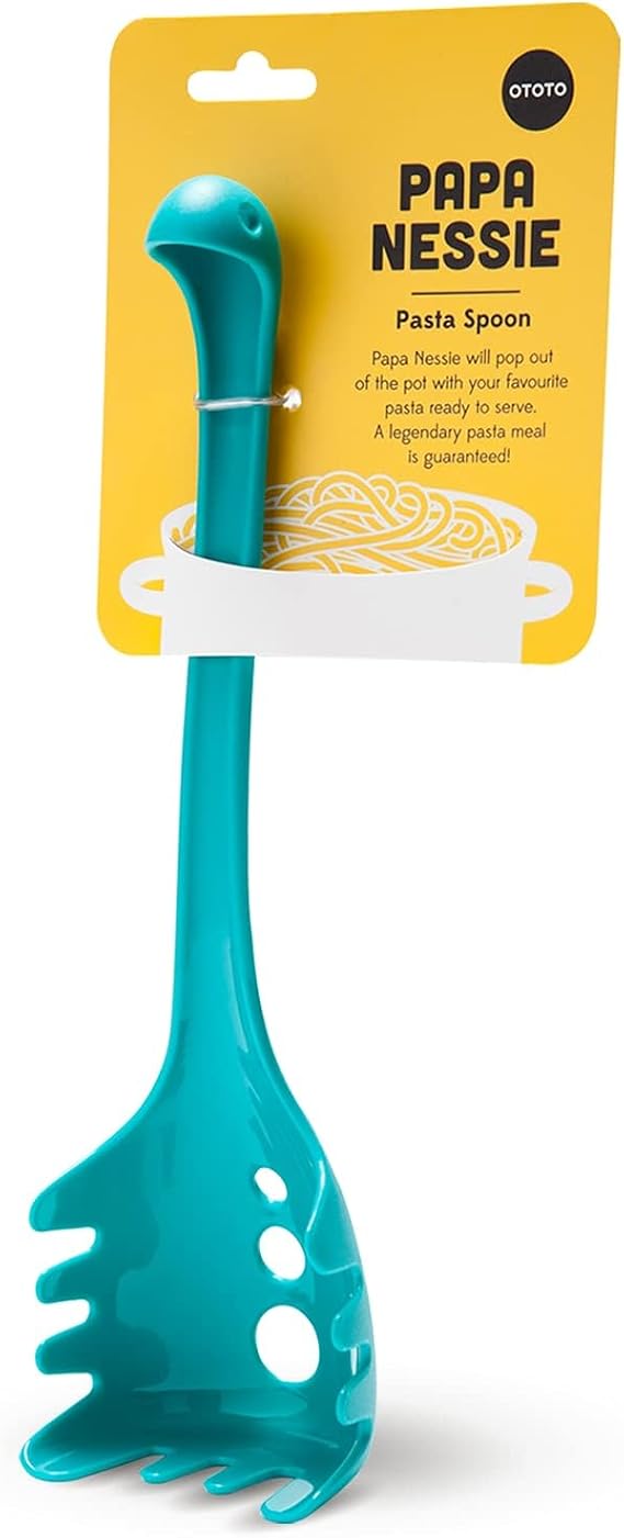 OTOTO Papa Nessie Pasta Server, Spaghetti Spoon - Food Grade & BPA Free Pasta Spoon Server - Dishwasher Safe & Heat Resistant Spaghetti Server, Pasta Fork 11.22x3.35x2.17 in