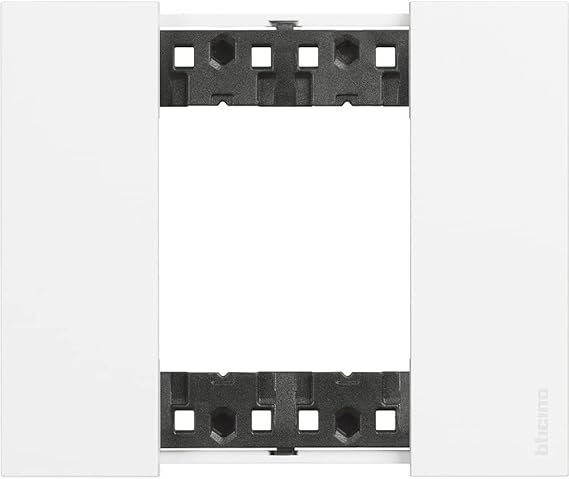 Bticino KA4802KW Light Spot Plate, Living Now Series, Innovative Design with Increased Space for Functions, 2 Modules, White Finish