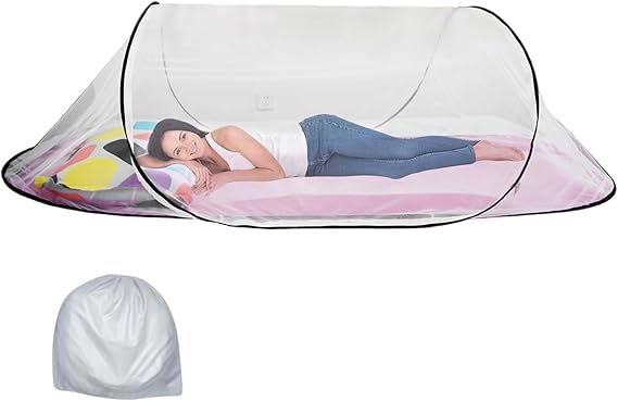 Pop up Mosquito Nets, Foldable Mosquito Net, Portable Single Person Large Space Encryption Mesh Mosquito Net without Installation for Home, Dormitory, Travel, Camping