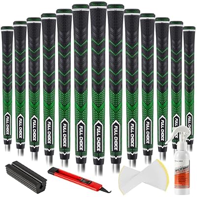 Rubber Golf Grips 13 Pack, High Traction, Non-Slip, Advanced Texture, Choose from 13 Grips or 13 Grips with Regripping Kit, StandardMidJumbo Size, 4 Colors Available RG01 Golf Club Grips
