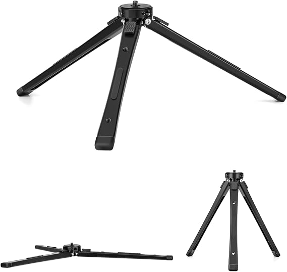 Zeadio Heavy Duty Metal Tripod Stand - Adjustable Height Multipurpose Small Tabletop Tripod for Camera, Gimbal, Action Cam, Camcorder, Microphone, LED Light and More 40kg Load Capacity