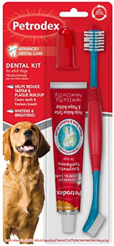 Petrodex Dog Dental Care Kit, Toothbrush & Toothpaste, Poultry