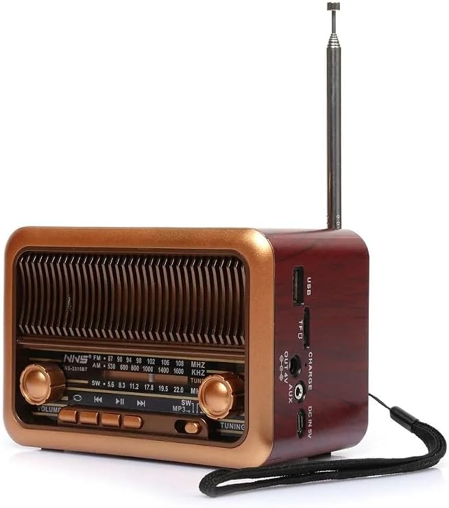 COMSE 3315 Mini Taşınabilir Nostaljik Radyo Bluetooth Hoparlör Mp3 Çalar