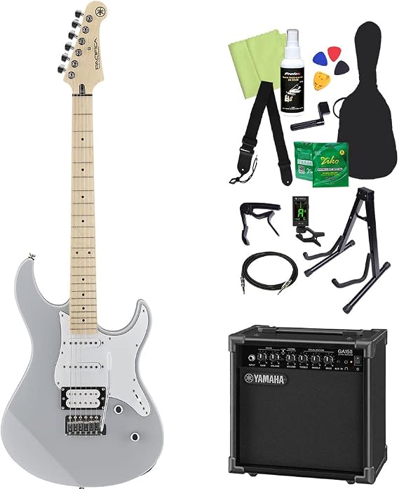 Yamaha Pacifica 112VM Electric Guitar Beginner Set of 14 Includes Yamaha Amplifier GRY Yamaha