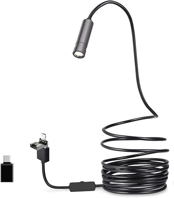 Industrial Endoscope 5.0mp 3 in 1 USB Endoscope Camera 2594x1944p IP67 Auto Focus Industrial Borescope Hardwire Inspection Camera Auto Focus for Sewer Tools