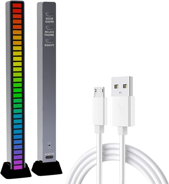 RGB Music Rhythm Light LED Audio Spectrum Display RGB Music Spectrum Display 4 Level Brightness Sound Indicator, Audio System Party Light Music Atmosphere Rhythm Light for Kids Gift Superbly