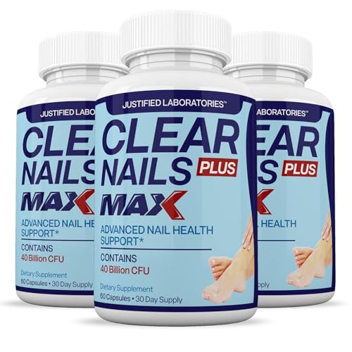 Justified Laboratories 3 Pack Clear Nails Plus Max Pills 40 Billion CFU Probiotic 60 Capsules