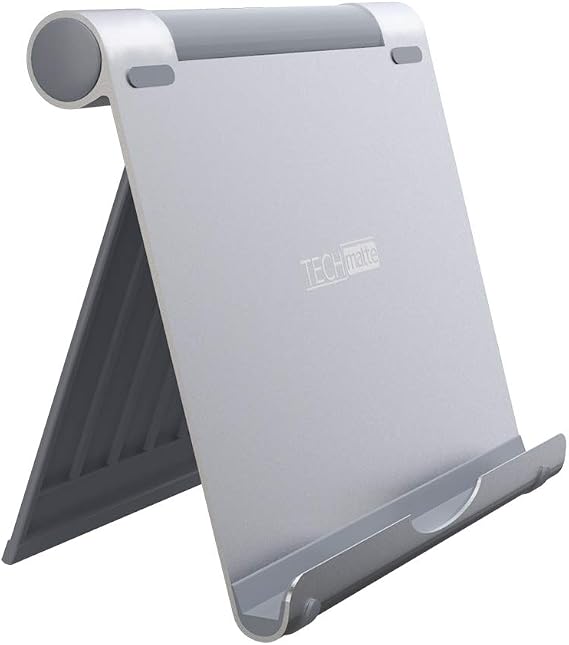 TechMatte Large iPad Stand Adjustable Foldable Aluminum Stand for iPad, iPad Pro 12.9, iPad Pro 11, iPad Air, iPad mini, iPhone 11 Pro Max XS XR, E-Readers