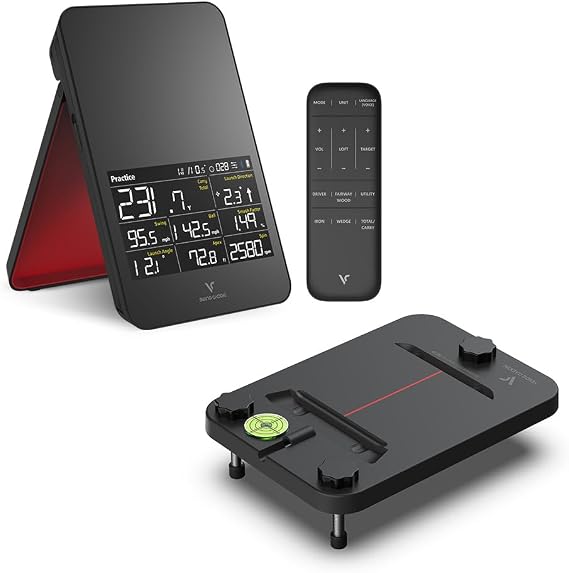 Voice Caddie SC4 PRO Golf Launch Monitor & Simulator + Alignment/Leveling Stand Bundle