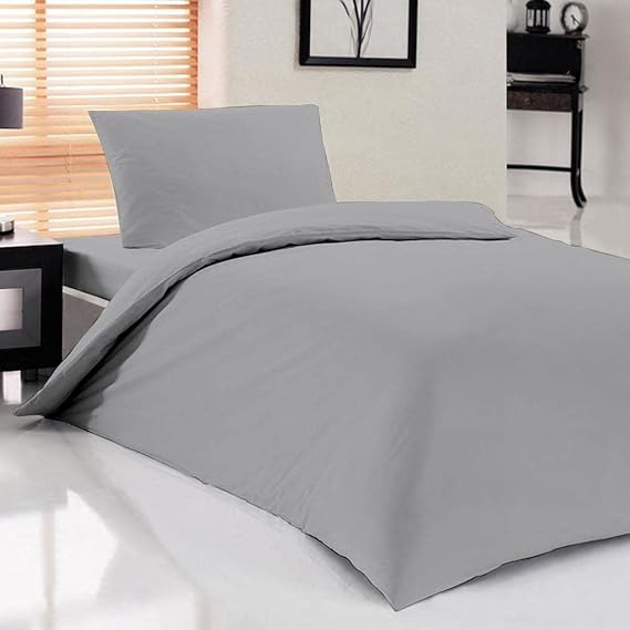 Mer-Tim Pamuklu Ranforce Tek Kişilik Small Size 135x200 Nevresim Yorgan Kılıfı - Gri