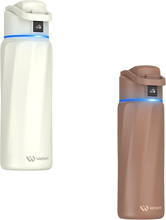 Boost 32 oz Smart Water Bottle White + Boost 24 oz Bottle Mocha Bundle