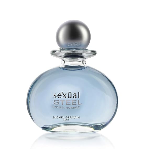 Michel Germain Sexual Steel Pour Homme Eau de Toilette Spray Men's Cologne, Top Notes of Ginger, Bergamot, Rhubarb Leaves, Charismatic & Intense Gift for Him, 2.5 Fl Oz