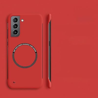 Hard PC Frameless Magnetic Phone Case for Samsung Galaxy S24 S23 S22 S21 S20 FE S10 Note 20 Ultra Plus Matte Thin Cover,red,S23 Ultra