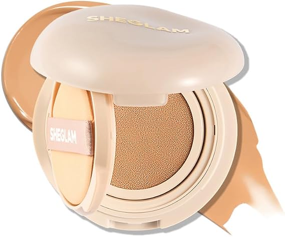 SHEGLAM Lock & Go Long-Lasting Cushion Foundation Soft Matte Weightless Waterproof for Flawless Base Makeup-Peach