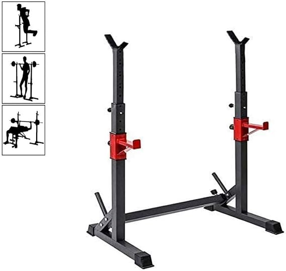 Squat Rack Adjustable Multi-Function Barbell Stand Dip Station Weight Lifting Equipment for Home Gym Family Fitness