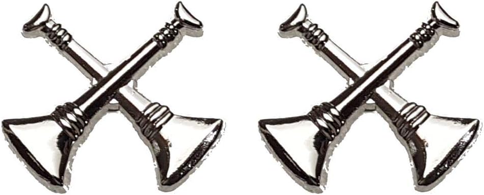Firefighter Rank Lapel Pin Silver 2 Bugles X Crossed Fire Insignia Uniform - 38A