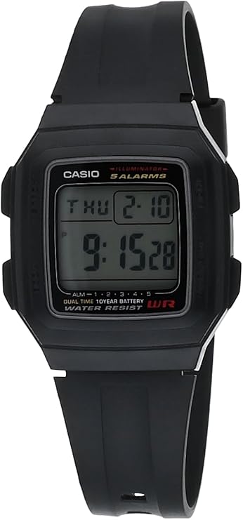 Casio F-201WA-1ADF Wristwatch, Black, Standard