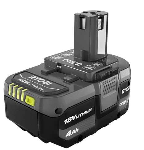 RYOBI ONE+ 18V Lithium-Ion 4.0 Ah Rechargeable Battery, ABS Plastic, Up to 3X Runtime vs 1.5Ah, LED Fuel Gauge, Black, PBP005 | PBP005