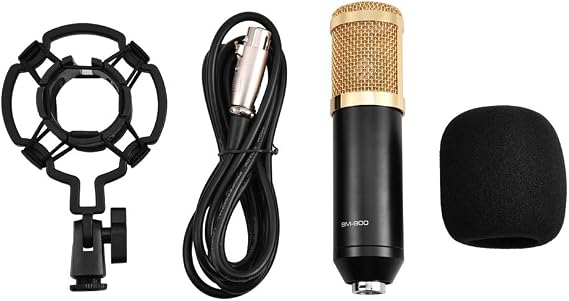 3.5mm Wired Microphone for PC, Condenser Studio Recording Mic with Shock Stand, Gaming & Streaming Audio Capture