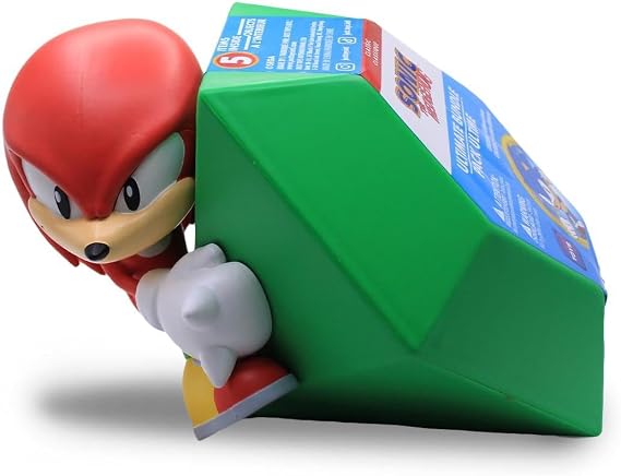 Sonic the Hedgehog Ultimate Surprise Bundle Knuckles with Chaos Emerald or Sonic TV Figure SquishMe, Pop-It, Mini Toy & Collectible Gift Set (Knuckles with Chaos Emerald)
