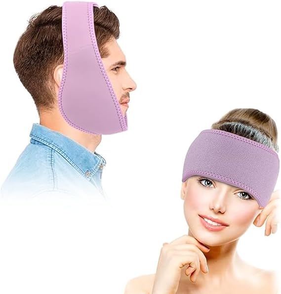 NEWGO Bundle of Jaw Ice Pack and Head Ice Pack Wrap Purple