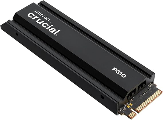 Crucial P310 1TB PS5 SSD M.2 NVMe PCIe Gen4 with Heatsink, Up to 7100MB/s, Compatible with PlayStation 5, Desktop PC, Internal Solid State Drive - CT1000P310SSD5-01