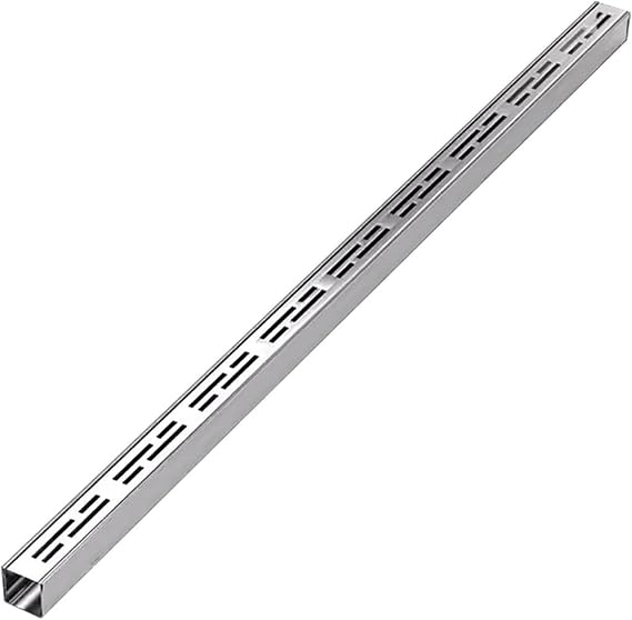 Channel Drain with Grate Cover, Slim Trench Drain System, Narrow Water Drain Channel for Driveway/Highways/Pool/5Pcs