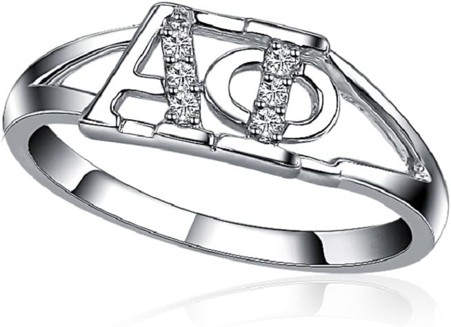 Alpha Phi Horizonal Silver Ring