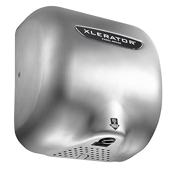 Brushed Stainless Steel XLERATOR Automatic Surface Mounted Hand Dryer Voltage: 220 / 240V, 6.5 Amp, Nozzle: .08N standard nozzle