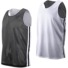 Men's Reversible Basketball Jersey Mesh Athletic Tank Top, Breathable Sports Uniform for Practice Training Game