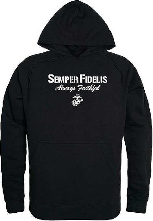 Rapid Dominance RapDom Semper Fidelis Always Faithful 2 Graphic Mens Pullover Hoodie [Black - 2XL]