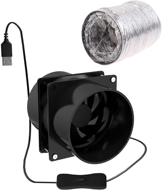Portable USB Fume Extractor Fan for Soldering, High Smoke Absorber with Air Duct, ESD Safe Ventilation Tool(only fan)