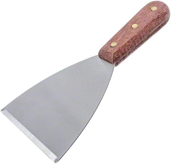 American Metalcraft SSC19 Stainless Steel Slant Edge Grill Scrapers with Wood Handle, 4 by 8-1/4-Inch