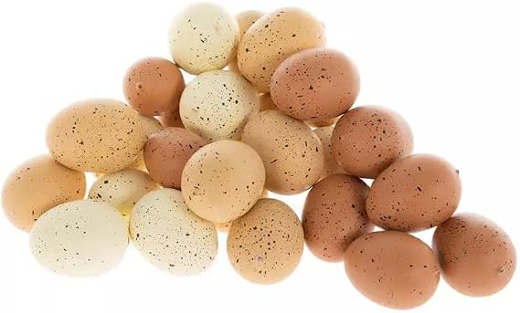Realistic Speckled Plastic Eggs Filler for Easter Crafts, Decor, and More - 30 Count (Brown)