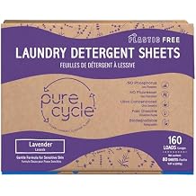 World Amenities Pure Cycle Laundry Detergent Sheets - No Spill Travel Pack - 160 Loads (Lavender Peppermint)