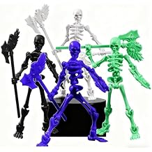 4Pack Articulated Skeleton T13 Action Figure Set - Movable Joint Posable Christmas Halloween, Titan 13 Action Figure Set for Kids and Collectors, Small Skeleton Toy for Dummy 13(Assembly Completed)