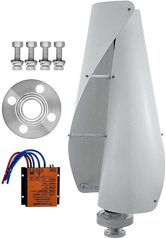 Vertical Wind Power Turbine Generator 2 Blades Portable Helix Maglev Axis Wind Power Turbine Generator Kit with Charge Controller Nature Power System 12V 24V for Marine Home Industrial,12V