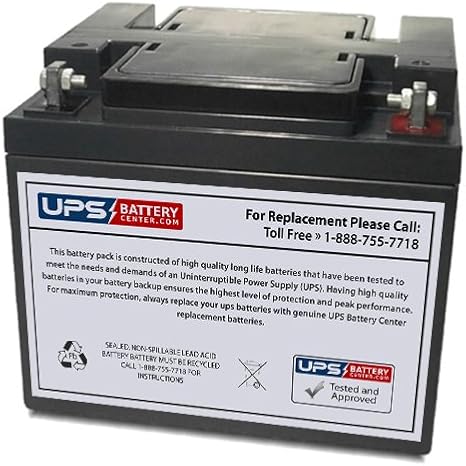 NP38-12R 12 Volt 40 Ah SLA Replacement Battery w/NB Terminal