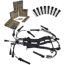 APDTY Tune Up Kit Includes 16 OEM Spark Plugs, 16 Ignition Wires & COP Coil On Plug Boots Fits 2003-2005 Dodge Ram Pickups With 5.7L Hemi / 2004-2005 Dodge Durango With 5.7L Hemi