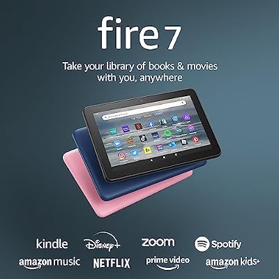Amazon Fire 7 tablet (newest model) 7 display, read and watch, under $60 with 10-hour battery life, 16 GB, Black