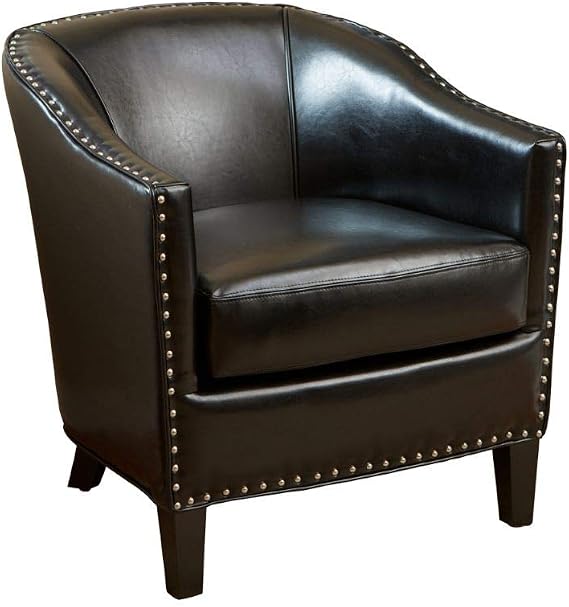 Christopher Knight Home Austin Leather Club Chair, Black