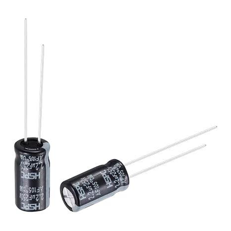 uxcell 2.2uF 250V 6x11mm Electrolytic Capacitor, Radial Leads Aluminum Capacitors for TVs, LCD Monitor, VCD, 50Pcs