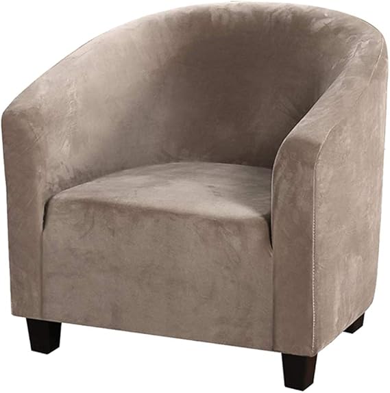 OKYUK Velvet Club Chair Slipcover,High Stretch Fleece Tub Chair Slipcovers, Stylish Furniture Covers Stretch Armchair Slipcover Furniture Protector for Living Room Bar Cafe Hotel