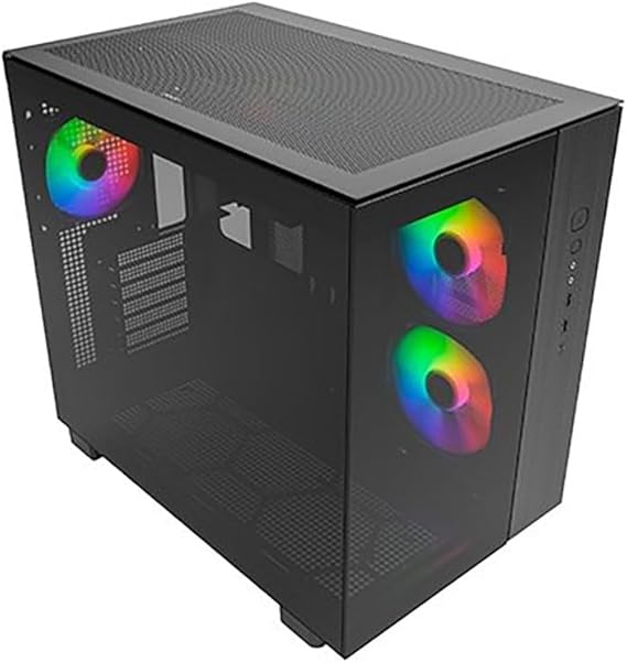 MONTECH King 65 PRO ATX Mid Tower Gaming PC Case, Dual Chamber, High Airflow Mesh Panel, Supports RTX 40 Series, 3 Pre-Installed ARGB Fans, Tool-Free Access, Tinted Glass - Black