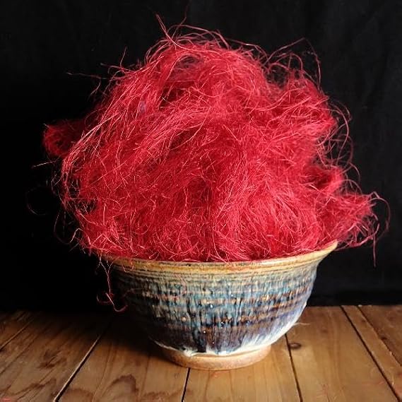 Red Sisal Fiber, 100% Natural for Floral Arrangements, Crafts, Packing, Gift Wrapping