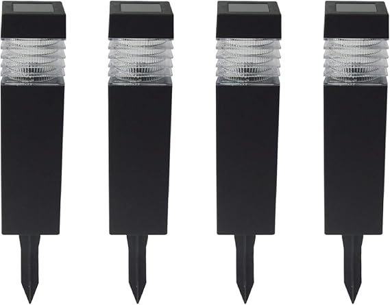 Crosslight Solar Column LED Pathway Light, Weatherproof with White LED, 4-Pack