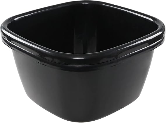 2-Pack Large Dish Pan, 18 Qt Dishwashing Basin, Black