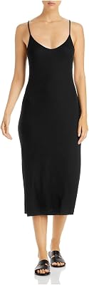 Dolan Womens Black Ribbed Pullover Spaghetti Strap V Neck Midi Sheath Dress XS