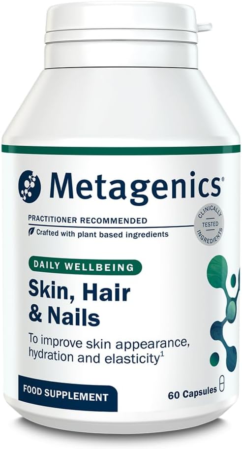 Metagenics Skin, Hair & Nails - Beauty Complex from Plant Extracts - with Vitamin C, Biotin, Collagen - 60 Capsules