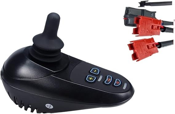 Electric Wheelchair Joystick Controller, 24V DC LED Command Joystick Controller 6 Keys For Electric Wheelchair Waterproof, Electric Wheelchair Controller Accessories(Type Z-Two red and one black plug)